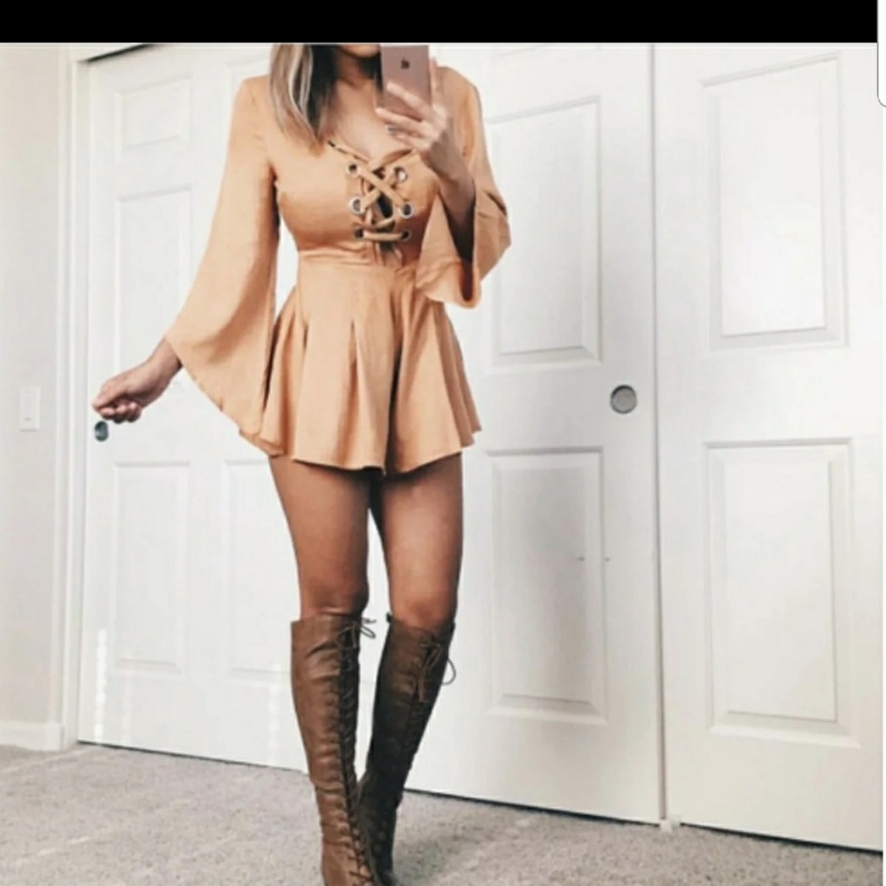 Lace up romper